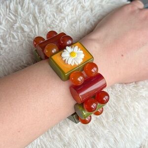 Vintage Chunky Bakelite Stretch Bracelet